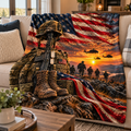Military Tribute Sunset Throw Blanket (60x80)