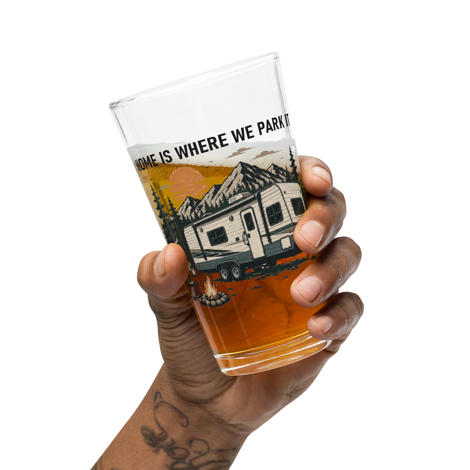 Home Is Where We Park It Pint Glass
