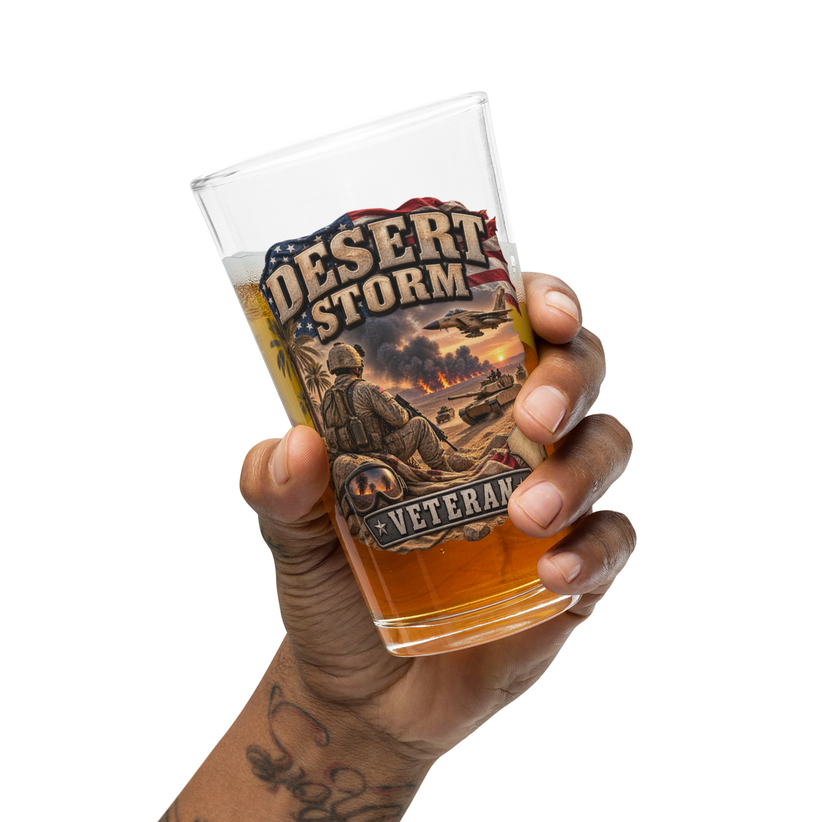 Desert Storm Veteran Pint Glass